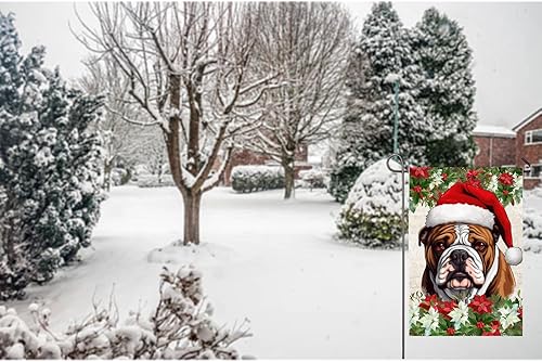 Miniatura 9 de Bandera de jardín de perro de Navidad con sombrero de Papá Noel, bandera de 12 x 18 pulgadas, doble cara para exteriores, Navidad, decoración de