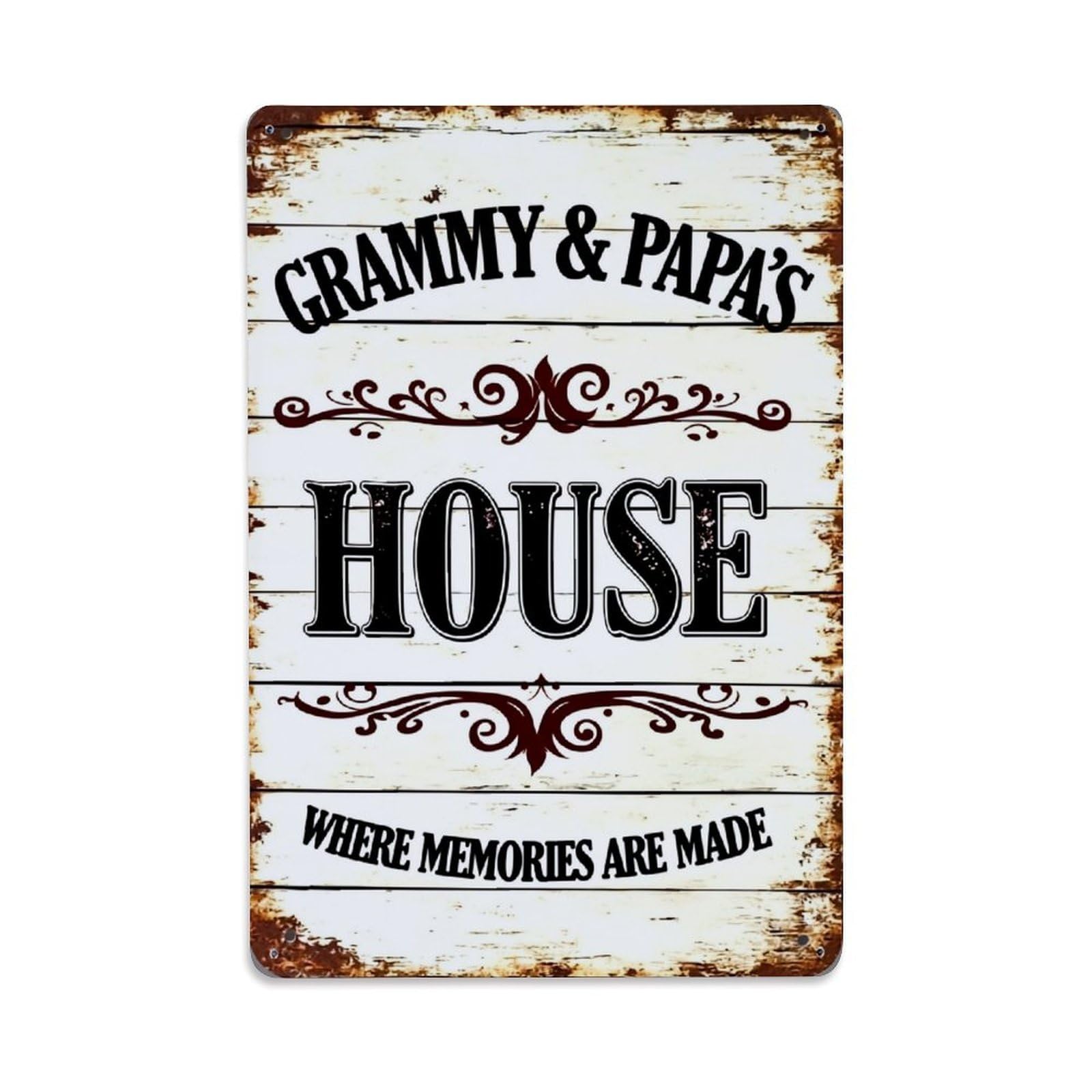 Jdfenggu Vintage Grammy And Papas House Sign Retro Metal Tin Sign, Metal Poster For Bar, Home, Man Cave, Kitchen, Laundry Room Art Decor 8X12 Inch