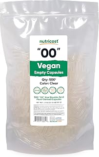 Nutricost Empty Capsules Size 00 Vegan - 500 Clear Empty Plant-Based Capsules - Kosher Certified, Halal Certified, Non-GMO, Soy Free, Gluten Free, Vegetarian