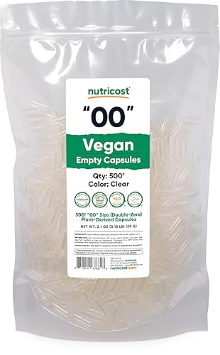 Nutricost Empty Capsules Size 00 Vegan - 500 Clear Empty