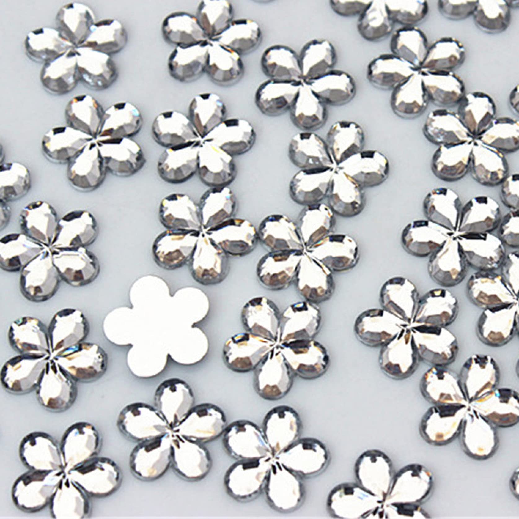 1000 Cristales Acrílicos Con Forma De Flor De 8mm - Con Agujero, Multicolor, Para Coser O Pegar En Ropa, Manualidades Y Decoración