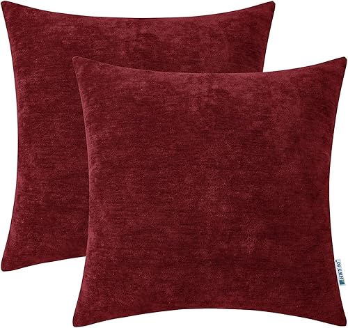 HWY 50 Juego de 2 fundas de cojín decorativas negras de 20 x 20 pulgadas para sofá, cama, sala de estar, felpilla suave y cómoda, color liso,