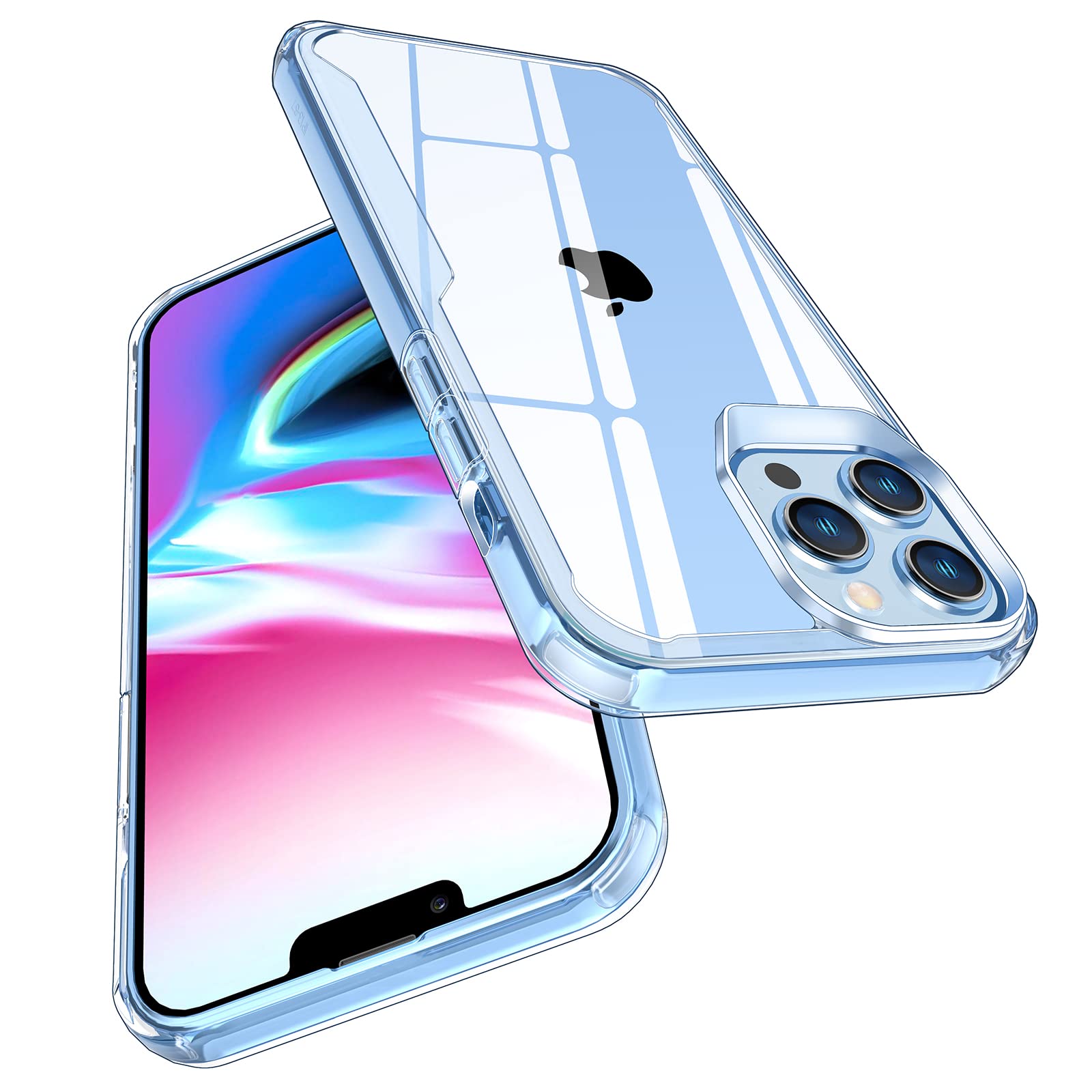 W-3PMGROUP Upgraded【Air Cushion Technology】 Designed for iPhone 13 Pro Max Case,Military Grade Clear Phone Case for Girls Men Women,Anti-Yellowing Shockproof Protective Cover for i Phone13max-Clear