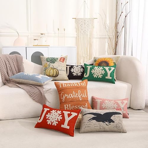 Miniatura 9 de TRENDIN Joy PL1070TR - Funda de almohada lumbar de copo de nieve de 12 x 20 pulgadas, decoración de invierno, decoración navideña para el hogar,