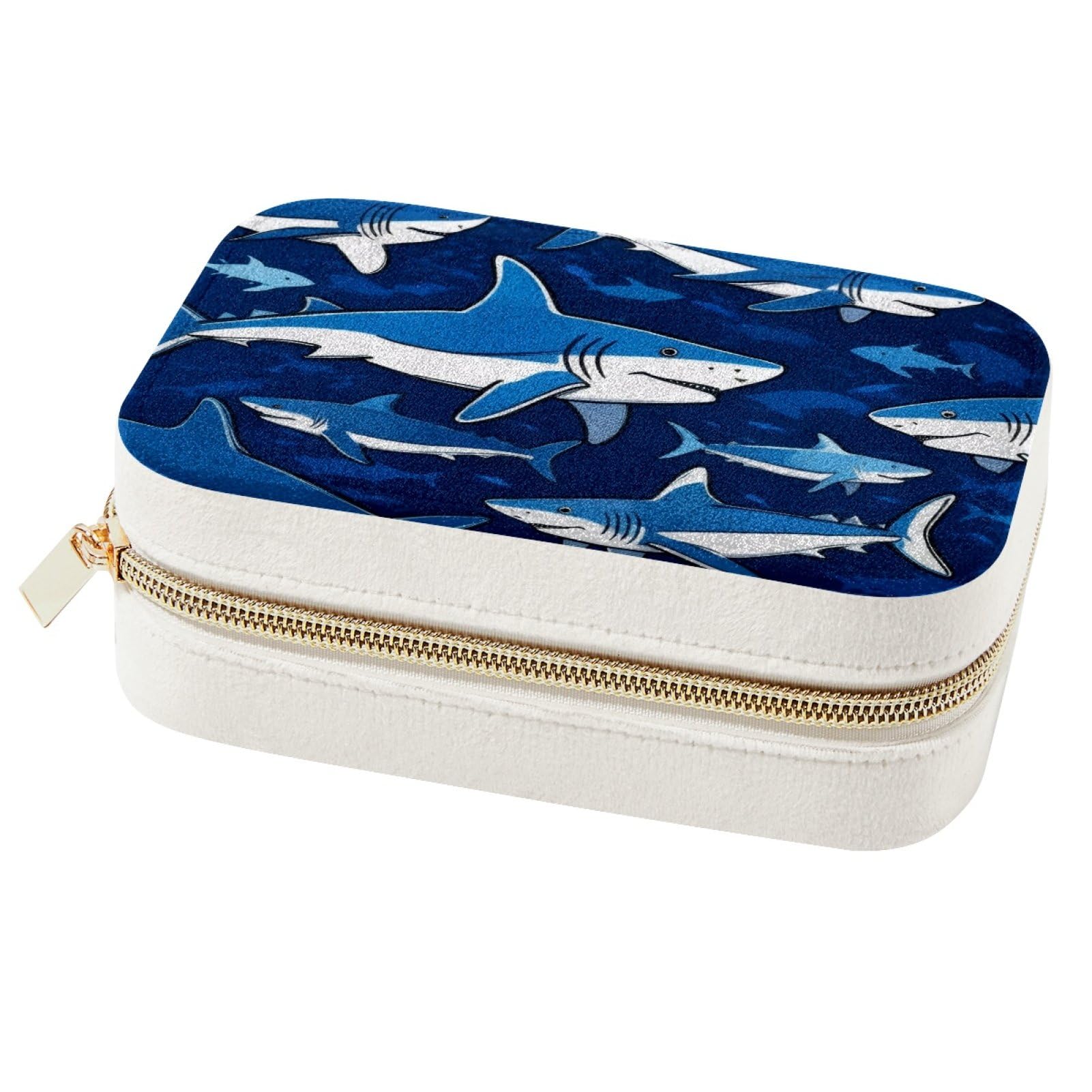 Boîtes de rangement pour femmes et filles motif requin bleu cadeau idéal