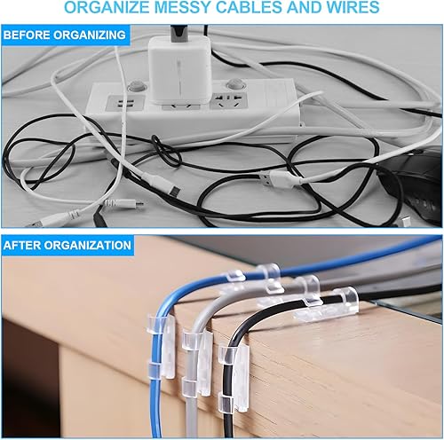Miniatura 4 de 30 clips adhesivos para cables clips de cables para organizar cables, clips de cable para cables, clips de organización de cables para el hogar y la
