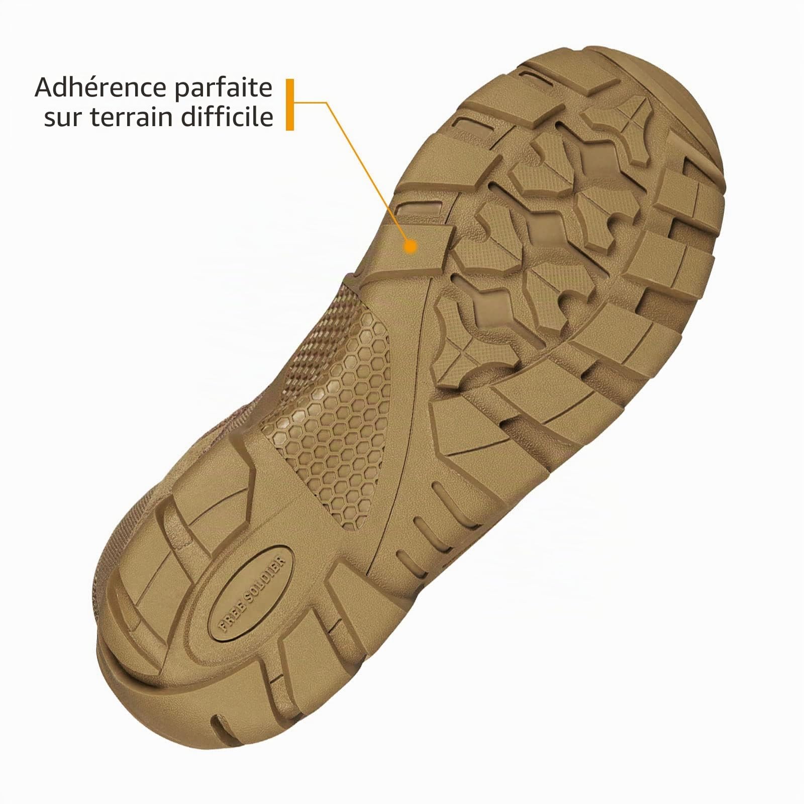 FREE SOLDIER Chaussures de Randonnée Hommes Bottes Militaires de Haut-Niveau Bottes Tactiques de Combat Mid High Chaussures à Lacets Tout Terrain Souliers