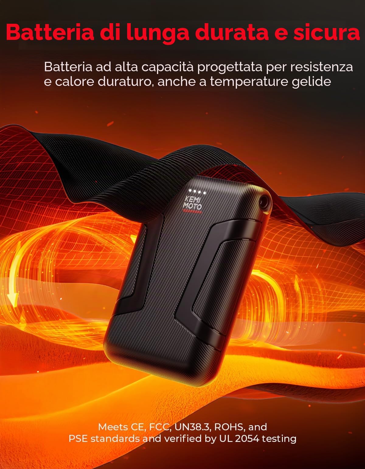 KEMIMOTO Guanti Riscaldati Moto Uomo, Ricaricabili Guanti Moto Invernali Impermeabili Touch Screen con 3 mAh Power Bank, Adatti da -2°C a -5°C, Ideali per Motoslitta Escursionismo Ciclismo