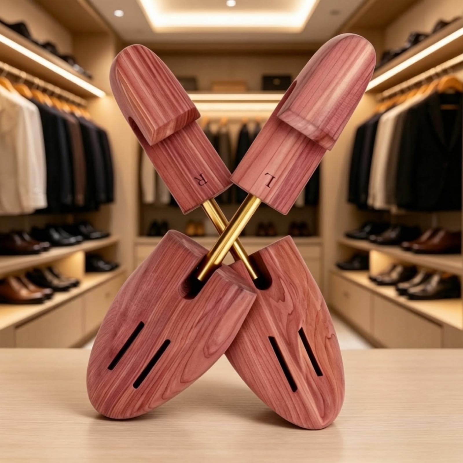 Tendiscarpe in Legno di Cedro Regolabile Forma Scarpe Salvaspazio rgascarpe per