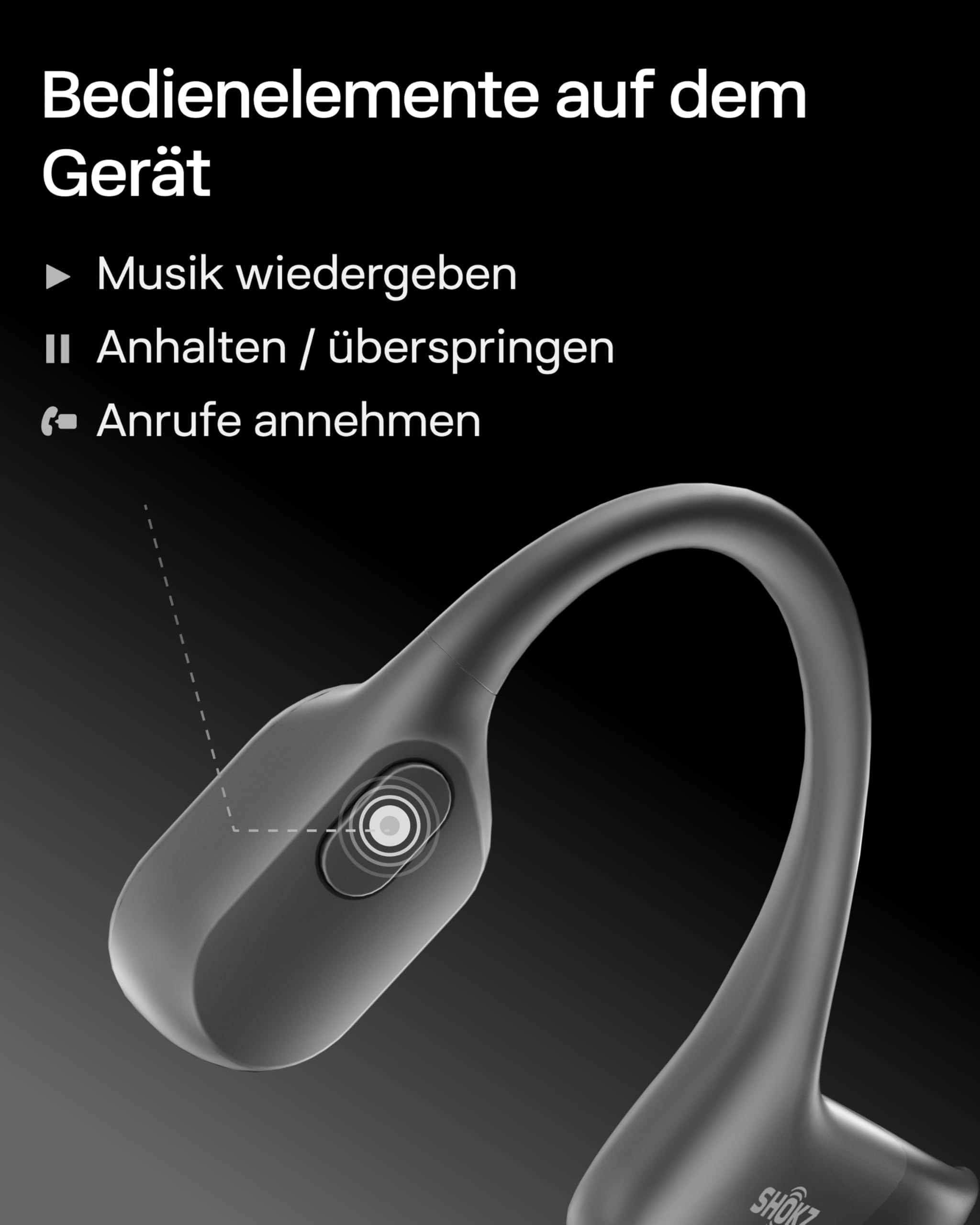 SHOKZ OpenRun Knochenschall Kopfhörer, Open-Ear Sport Bluetooth Kopfhörer mit Noise-Cancelling Mikrofon, IP67 wasserdichte kabellose Ohrhörer zum Laufen, 8 Std Spielzeit, USB-C, mit Sport-Stirnband