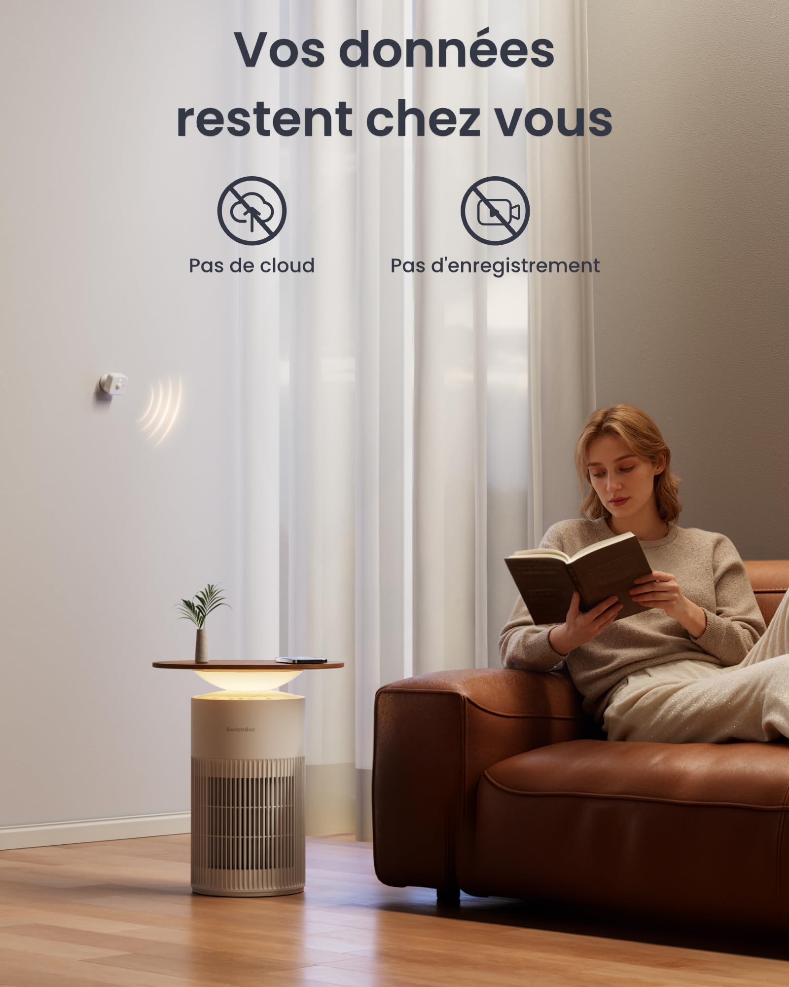 SwitchBot Capteur de Mouvement Radar Intelligent mmWave, capteur de présence Bluetooth avec détection Dynamique, Fonctionne avec Alexa, HomeKit et Apple Home Via SwitchBot Hub