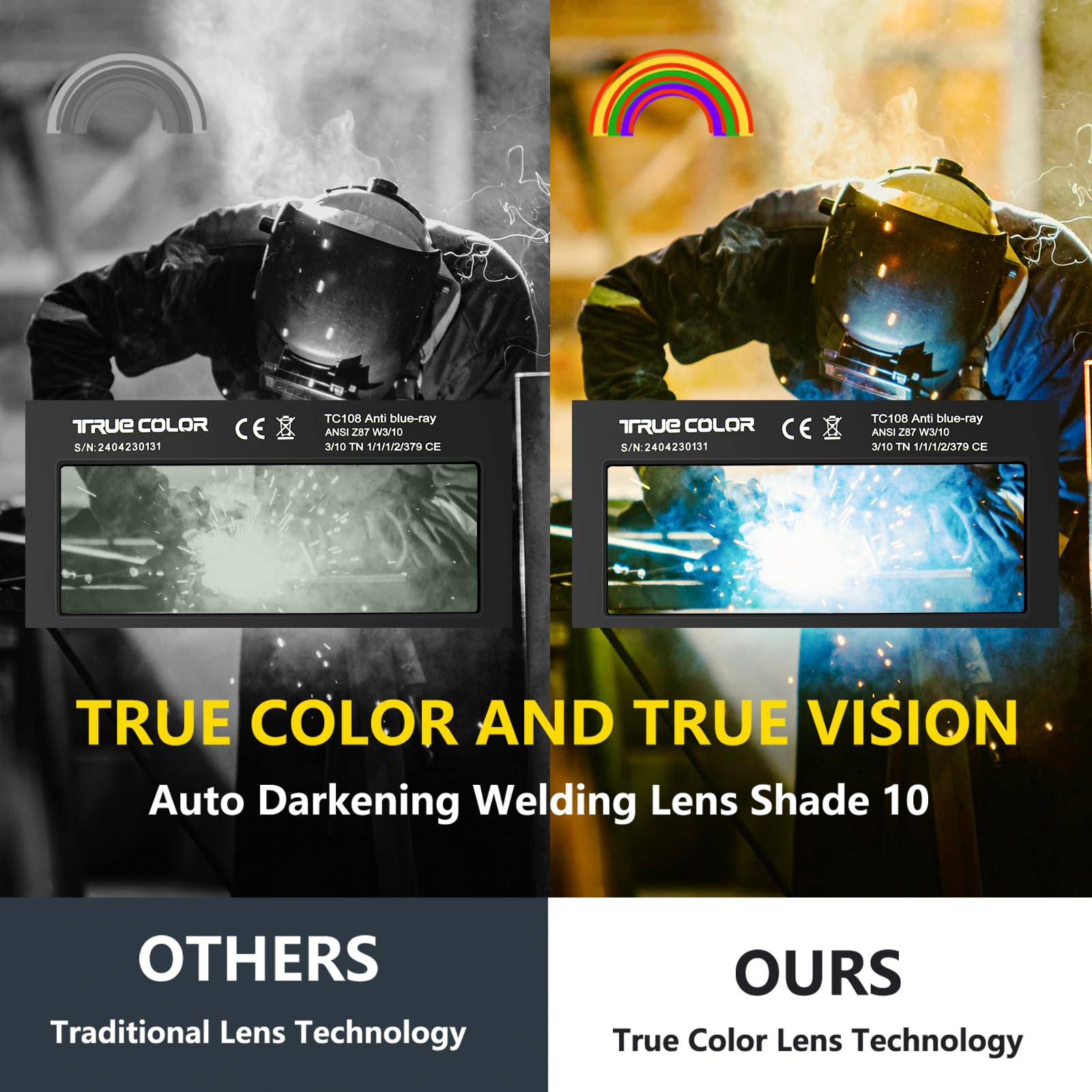 Lente de soldadura de oscurecimiento automático Shade 10 Gold