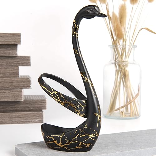 Miniatura 3 de AnSaw Elegante soporte pequeño de base de cisne negro para cafetería, comedor, perfecto para bodas y decoración de mesa de entretenimiento