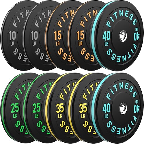 Miniatura 93 de 2 Inch Bumper Plates，10-500lbs，Barbell Rubber Olympic Weight Plates Set for Home Gym, Strength Training & Weight Lifting, Multiple Options