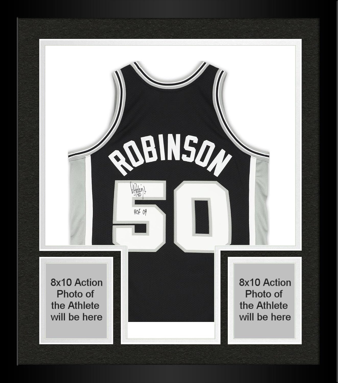Framed David Robinson San Antonio Spurs Autographed Mitchell & Ness 1998-1999 Authentic Jersey with "HOF 09" Inscription - Autographed NBA Jerseys