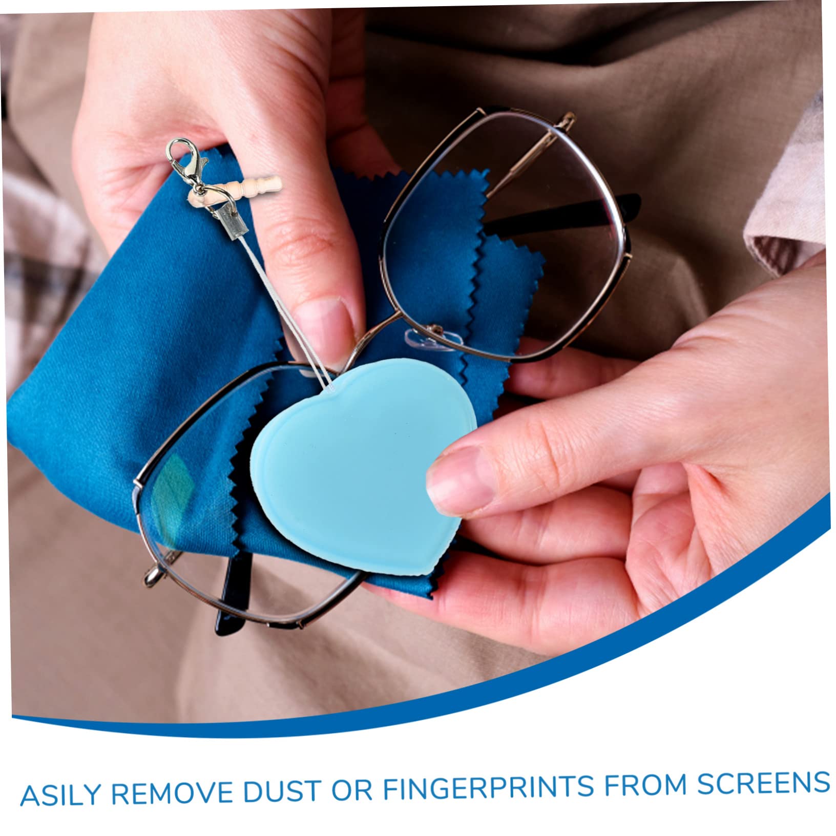 Ipetboom 20pezzi Panni Per Pulizia Schermo Microfibra Forma Di Cuore Pulitore Per Occhiali e Smartphone Decorazioni Per Appendere Zaini e Chiavi
