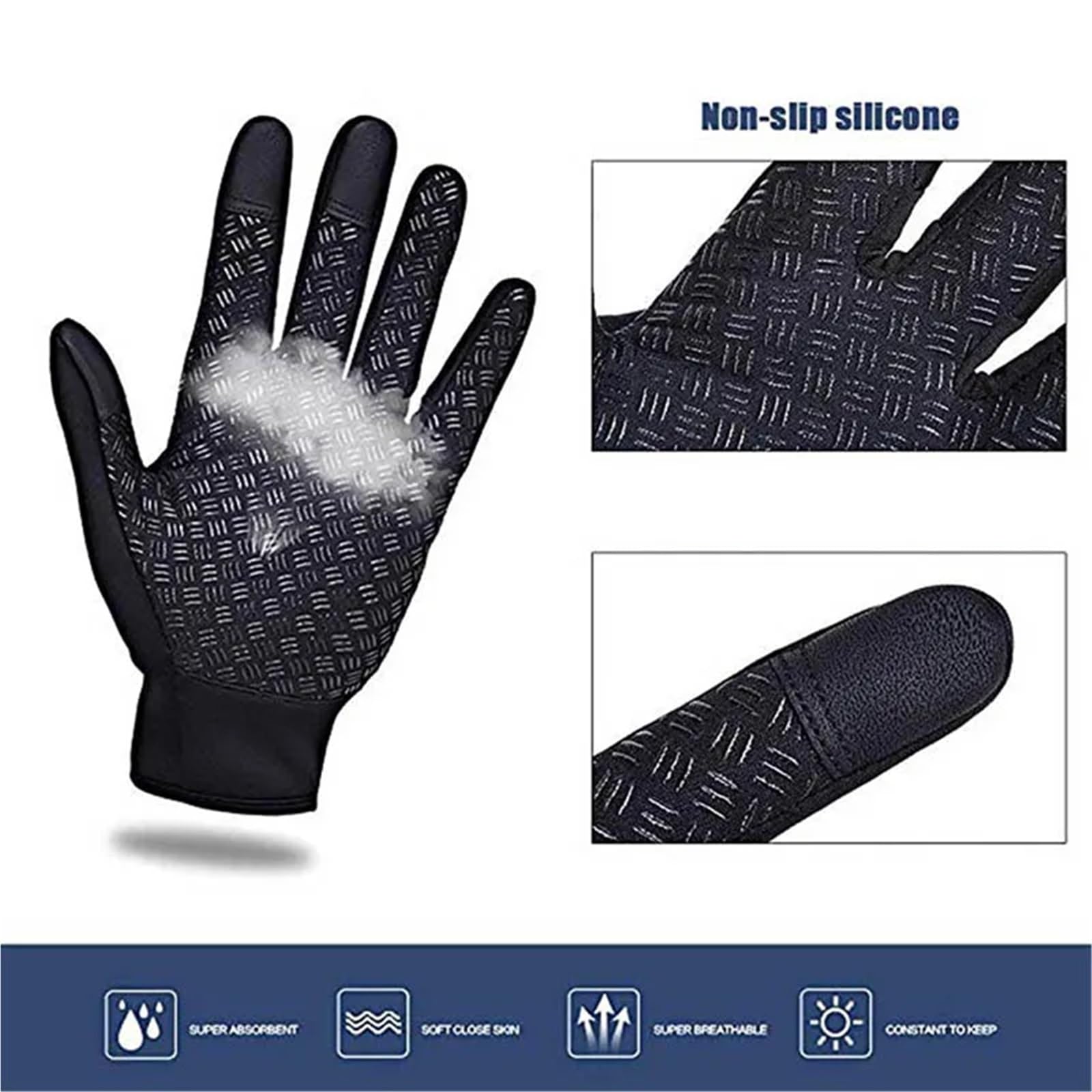 Kletterhandschuhe 1 Paar Winter Handschuhe for Männer Wasserdicht Winddicht Kalt Handschuhe Snowboard Motorrad Reiten Fahren Warm Zipper Handschuh(M)
