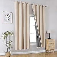 Vista 108 de Joydeco - Juego de 2 paneles de cortinas opacas de 63 pulgadas, 2 cortinas largas con aislamiento térmico burg, cortinas de oscurecimiento