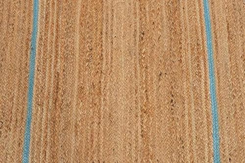 Miniatura 5 de Alfombra de yute festoneado natural, estilo bohemio, festoneado, decoración bohemia tejida a mano, alfombra decorativa, base natural, alfombra