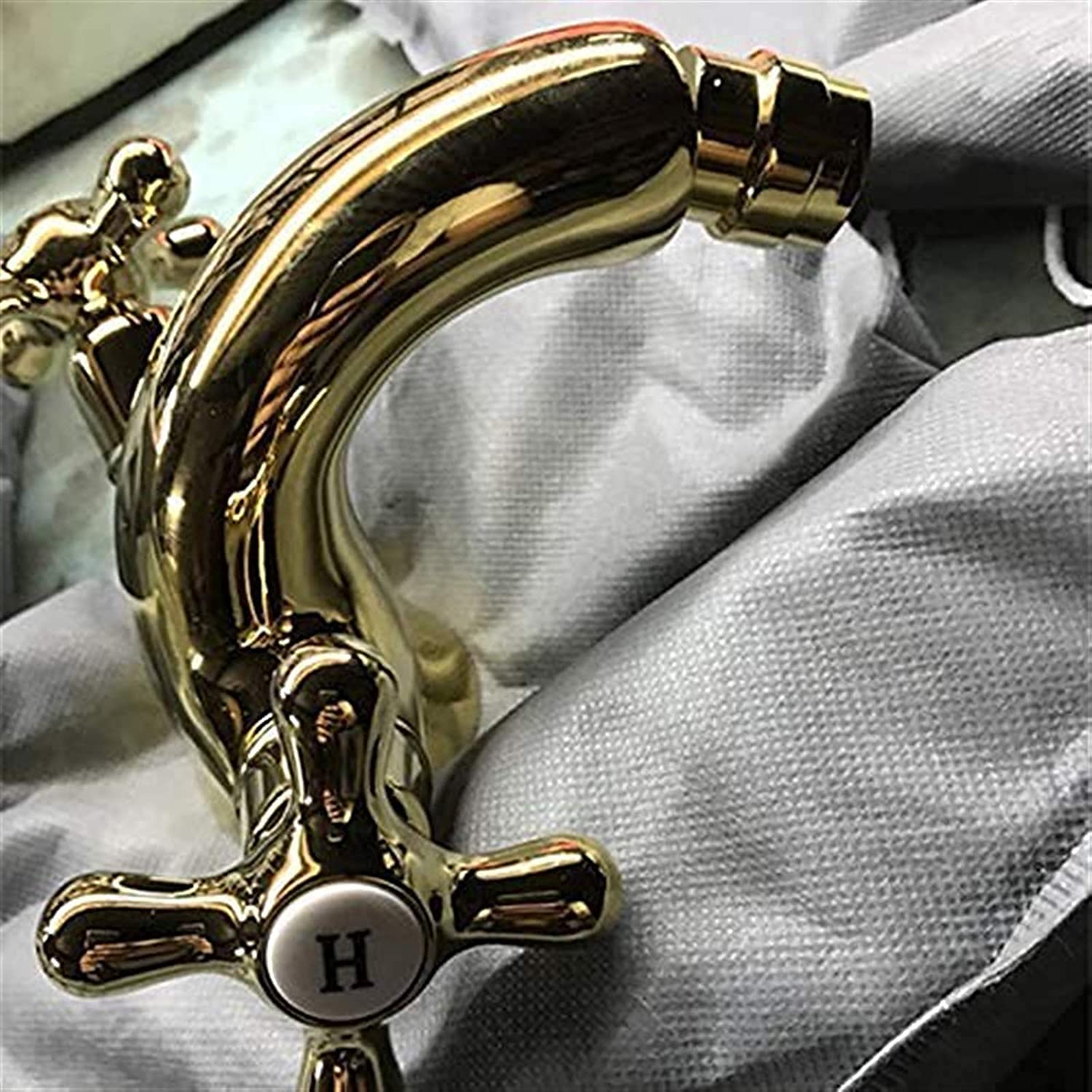 Rubinetti, Rubinetto Superficie elettrolitica Rubinetto per Bidet in Oro Rubinetto per Albero Doppia Maniglia Miscelatore per Bidet lavabo Dorato Craneque Rubinetto in Ottone Rubinetto per Bagno con