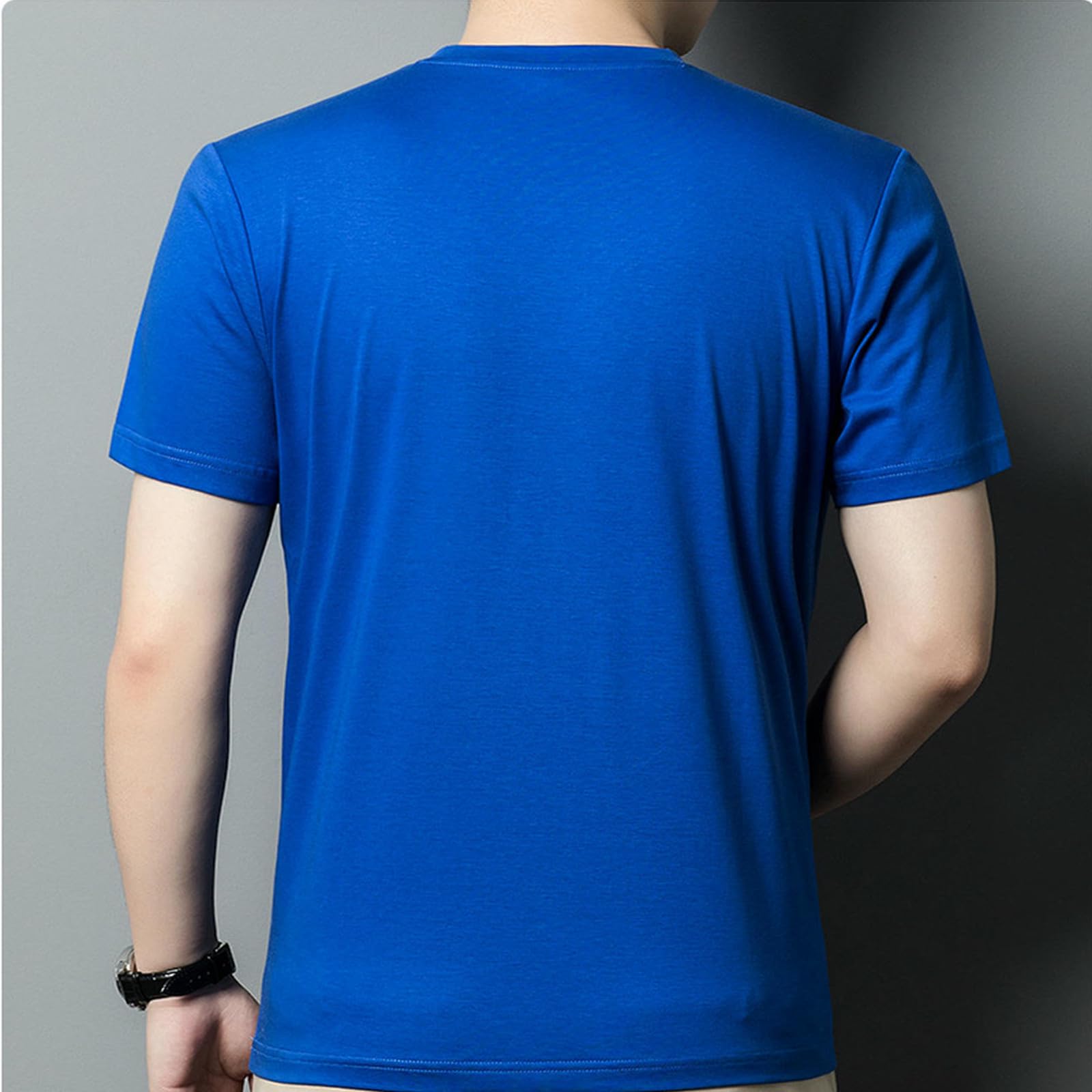 Męskie t-shirty męskie luźne merceryzowane bawełniane półrękawy T-shirt - wszechstronny letni top miękki i wygodny