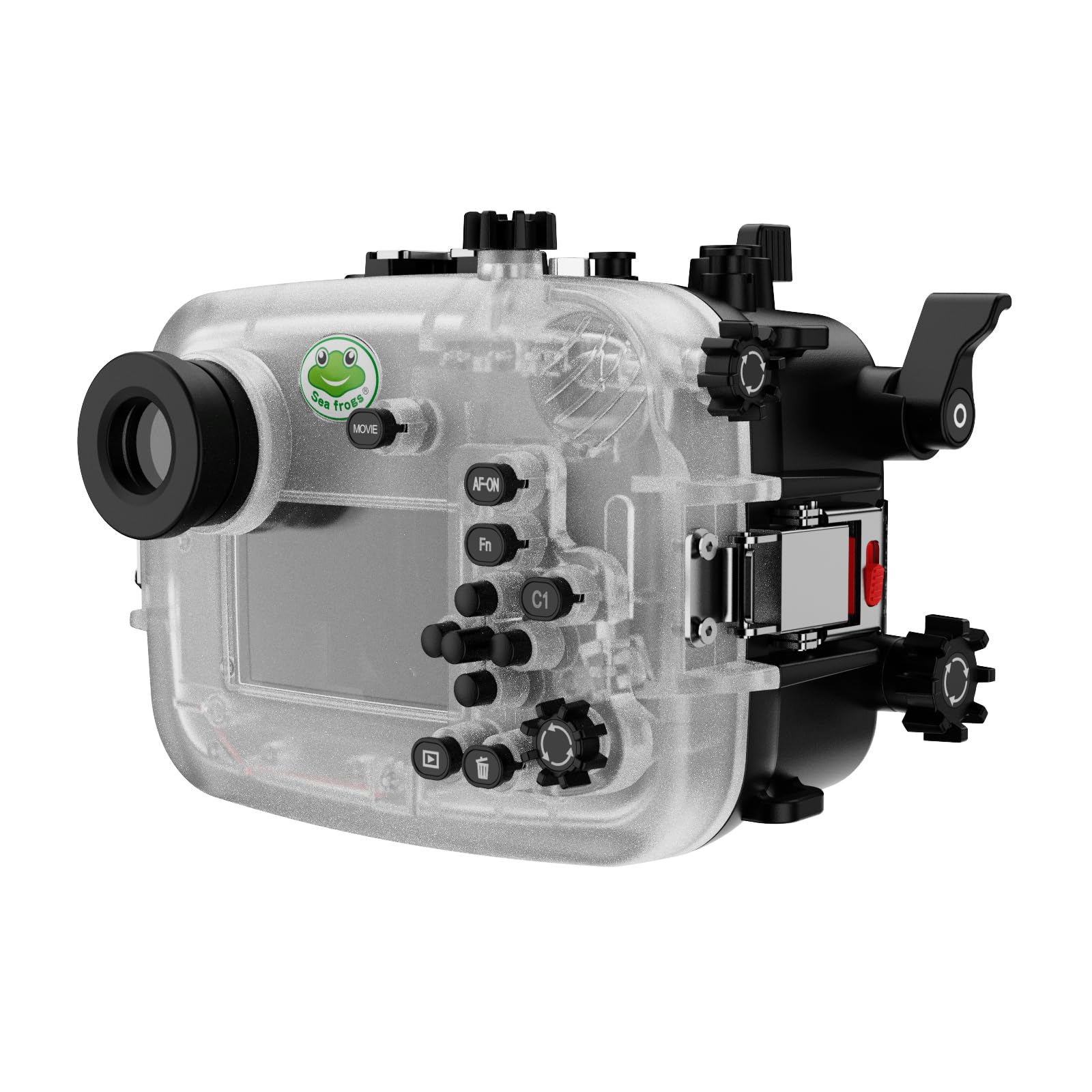 Sea frogs Funda para cámara subacuática compatible con Sony A6700 IPX8 40 m/130 ft Máxima profundidad de inmersión, carcasa impermeable para buceo, surf, remo, esquí (a6700 10-18 mm FL28)