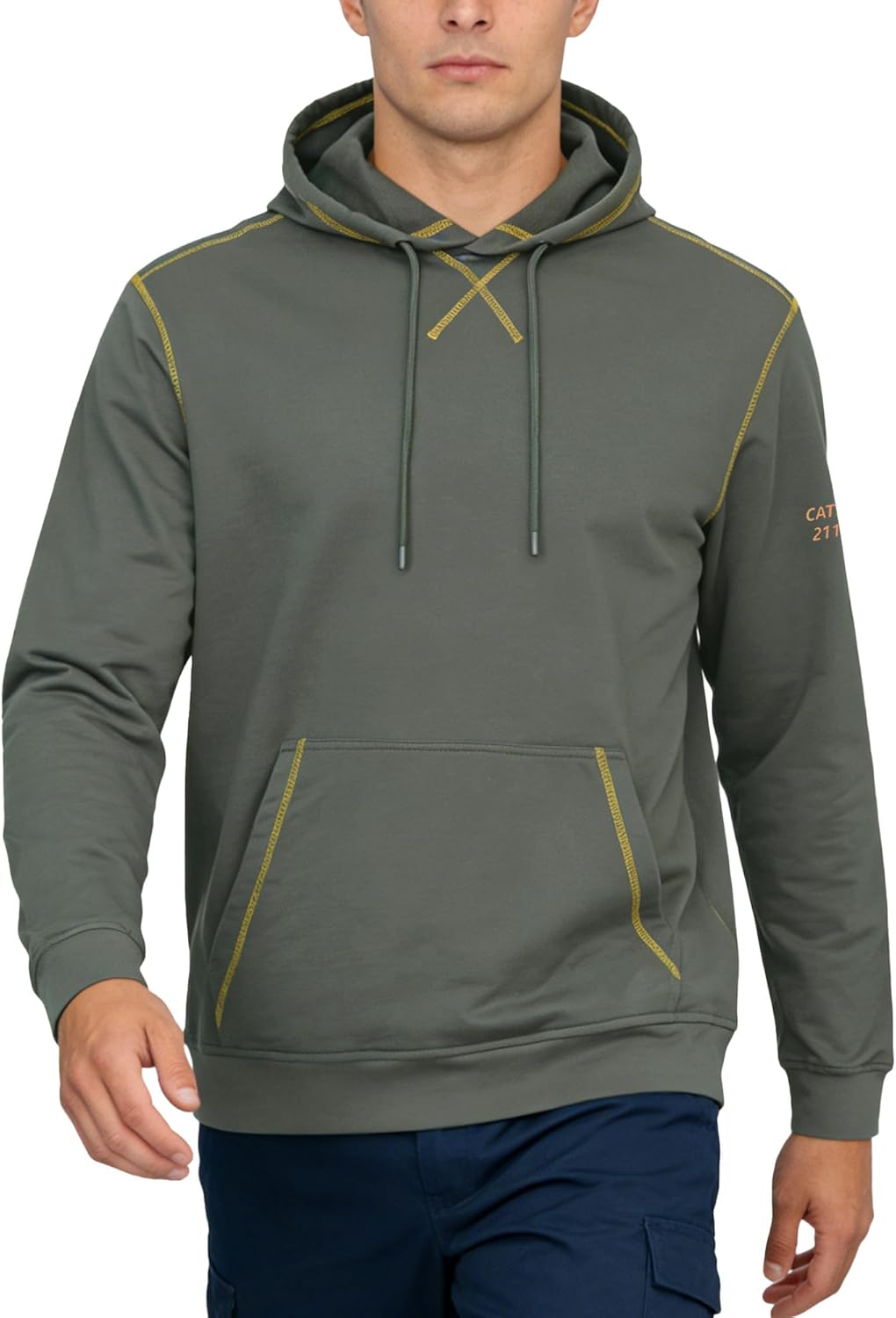 WORKWEYA FR Hoodies for Men 7.5oz Cotton Flame Resistant Pullover Sweatshirt NFPA2112 Hooded Shirt - Image 2