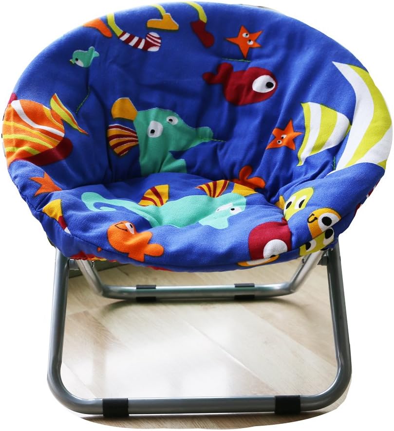 Comfortable Kids Folding Moon Chair for Indoor and Outdoor Cute Bottom Fish Design Chair for ...
