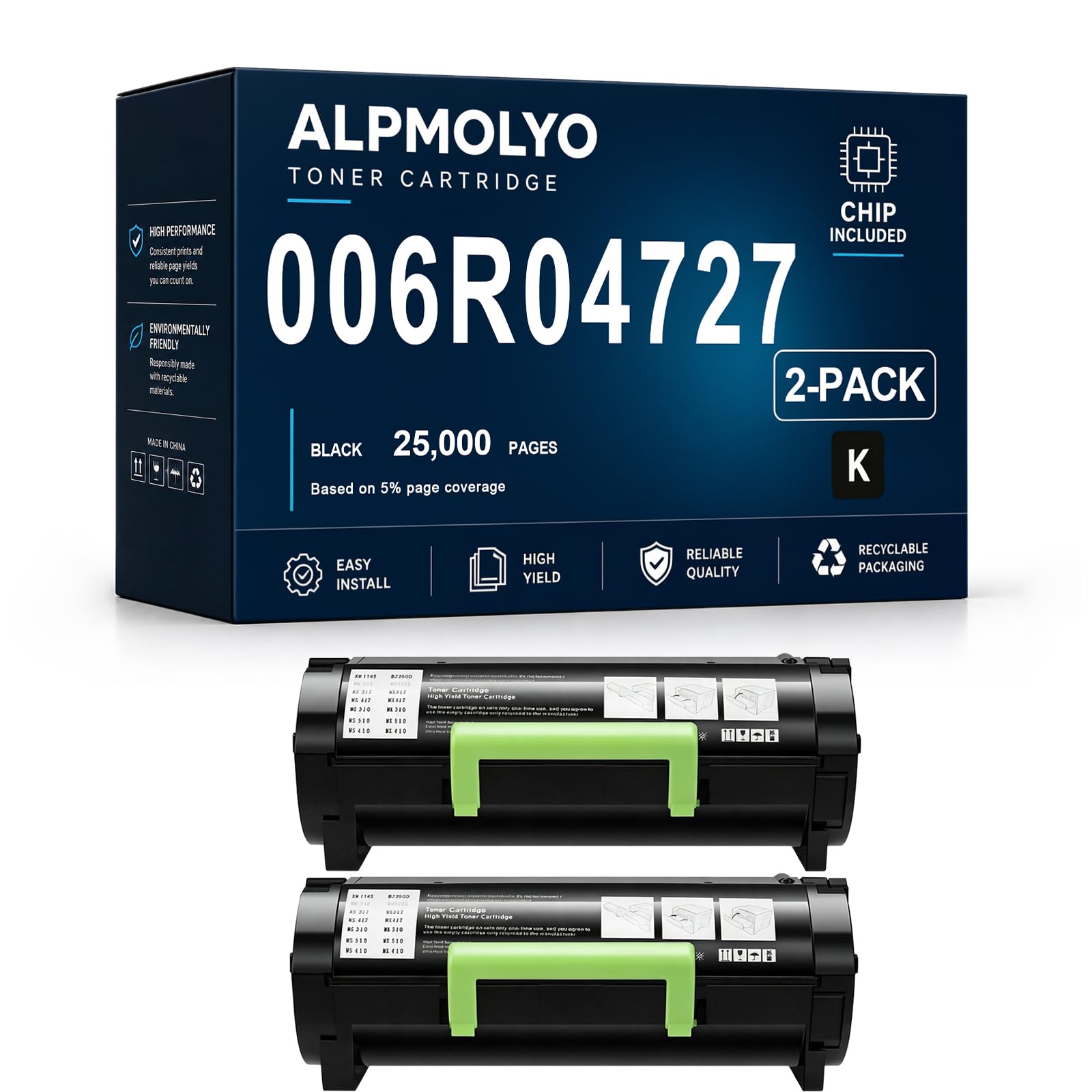 Sostituzione della cartuccia di toner ad alta resa B410 per 006R04727, compatibile con Xerox B410 VersaLink B415, con chip