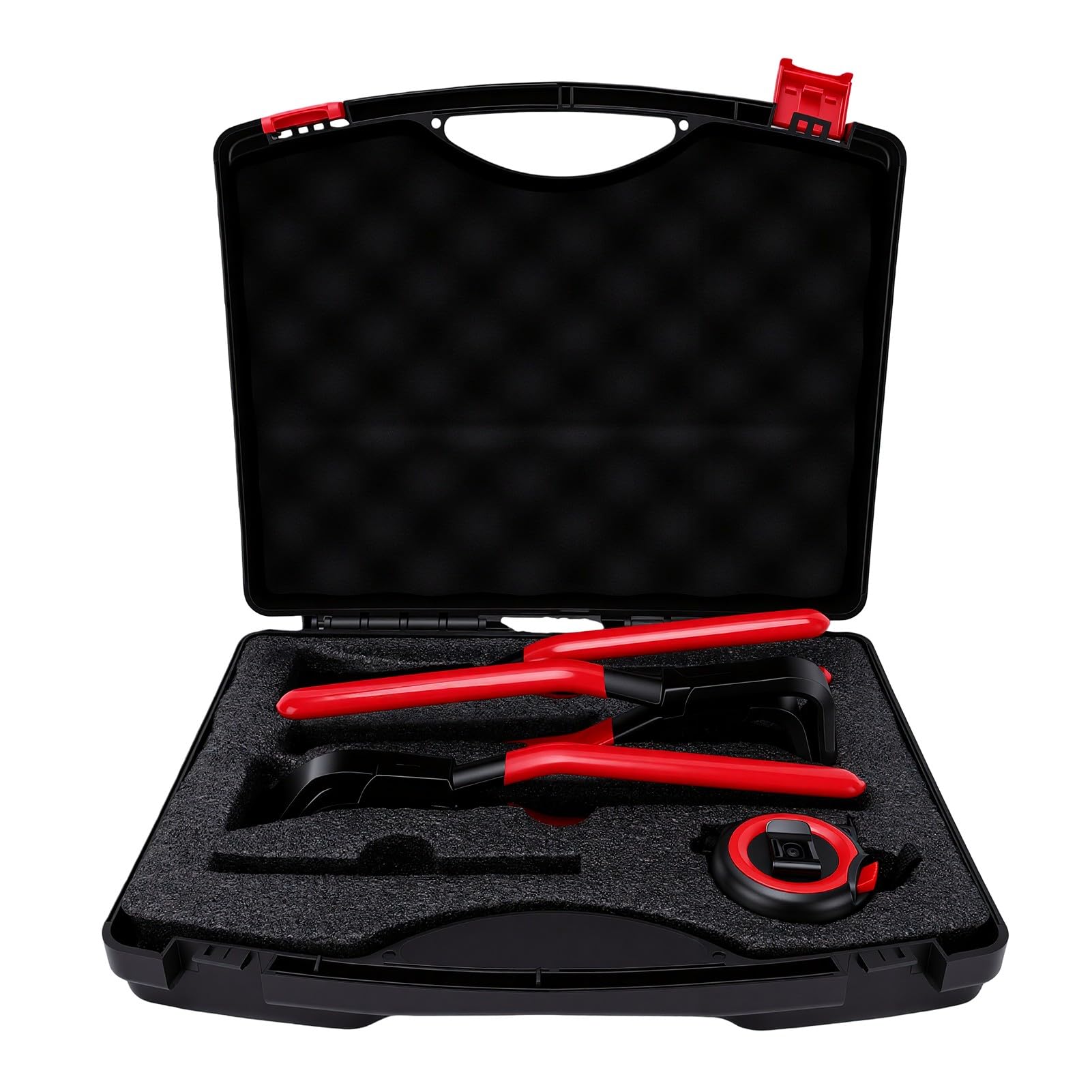 banapoy Juego Herramientas Chapa Metálica Cerradoras Manuales 3 uds | Mandíbulas 45° 90° Alicate doblador metal recto acero, agarre conductos fabricación, con caja almacenamiento Techos HVAC
