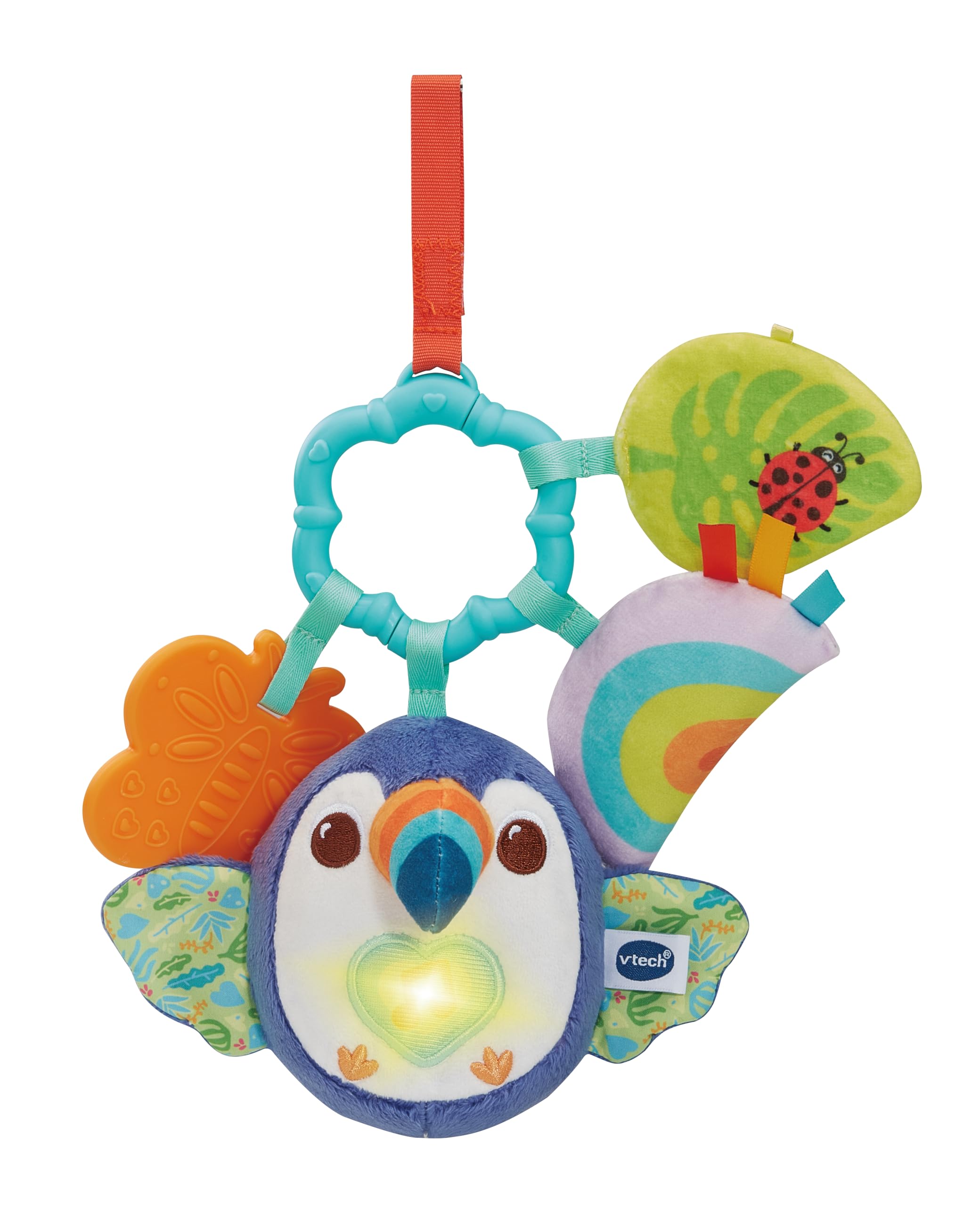 VTech Baby Take-Along Toucan, Interactive Baby Toy with Lights, Songs & Melodies, Tactile Stimulation, Gift for Ages 0, 3, 6 Months +, English Version