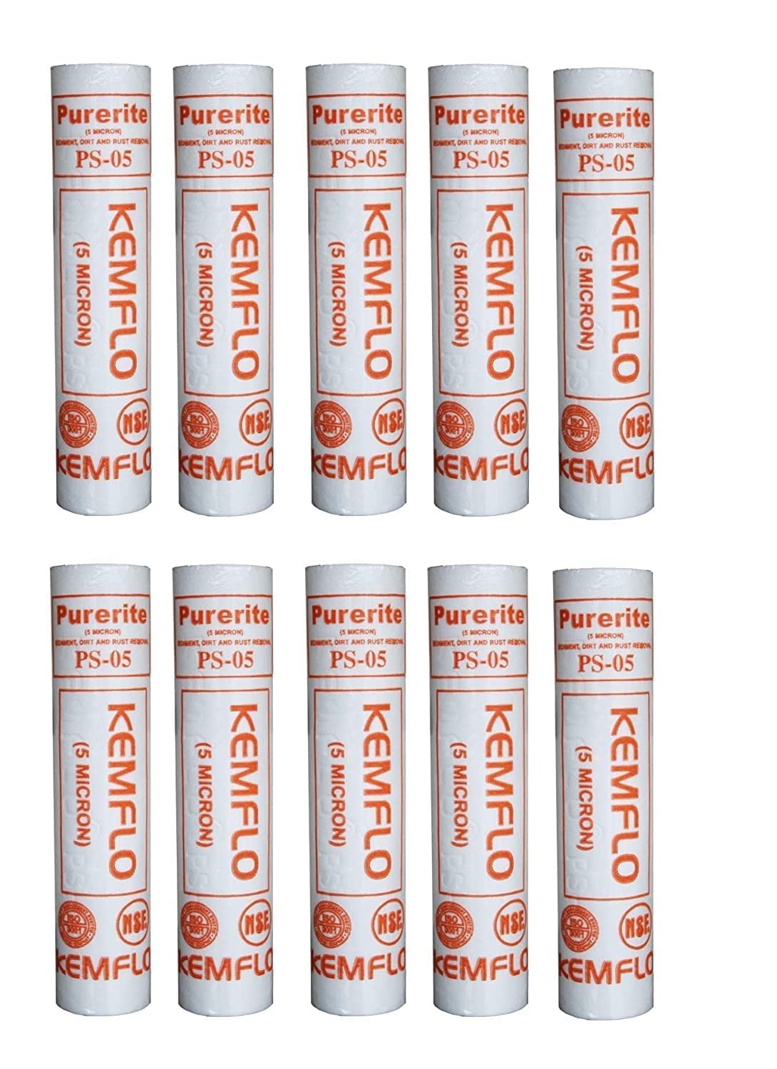 Kemflow Spun Filter 10 inch,Candle Filter Pack of 10 pcs Spun Filter Compatible with All Kind of Domestic Water Purifier Pack of 10-image-29