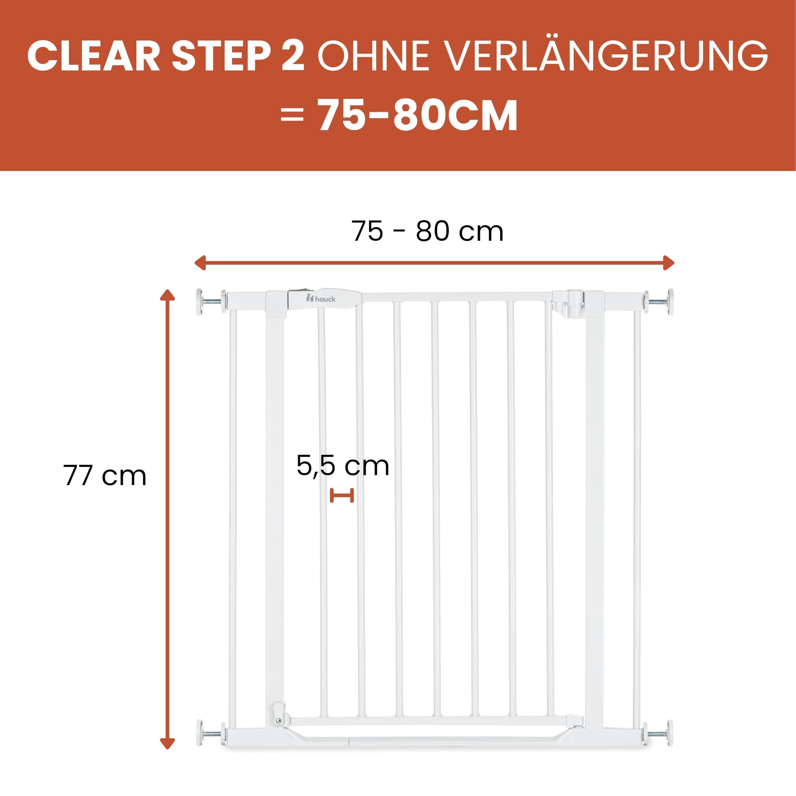 Hauck Türschutzgtter Clear Step Autoclose 2 Set nklusve Verlängerung