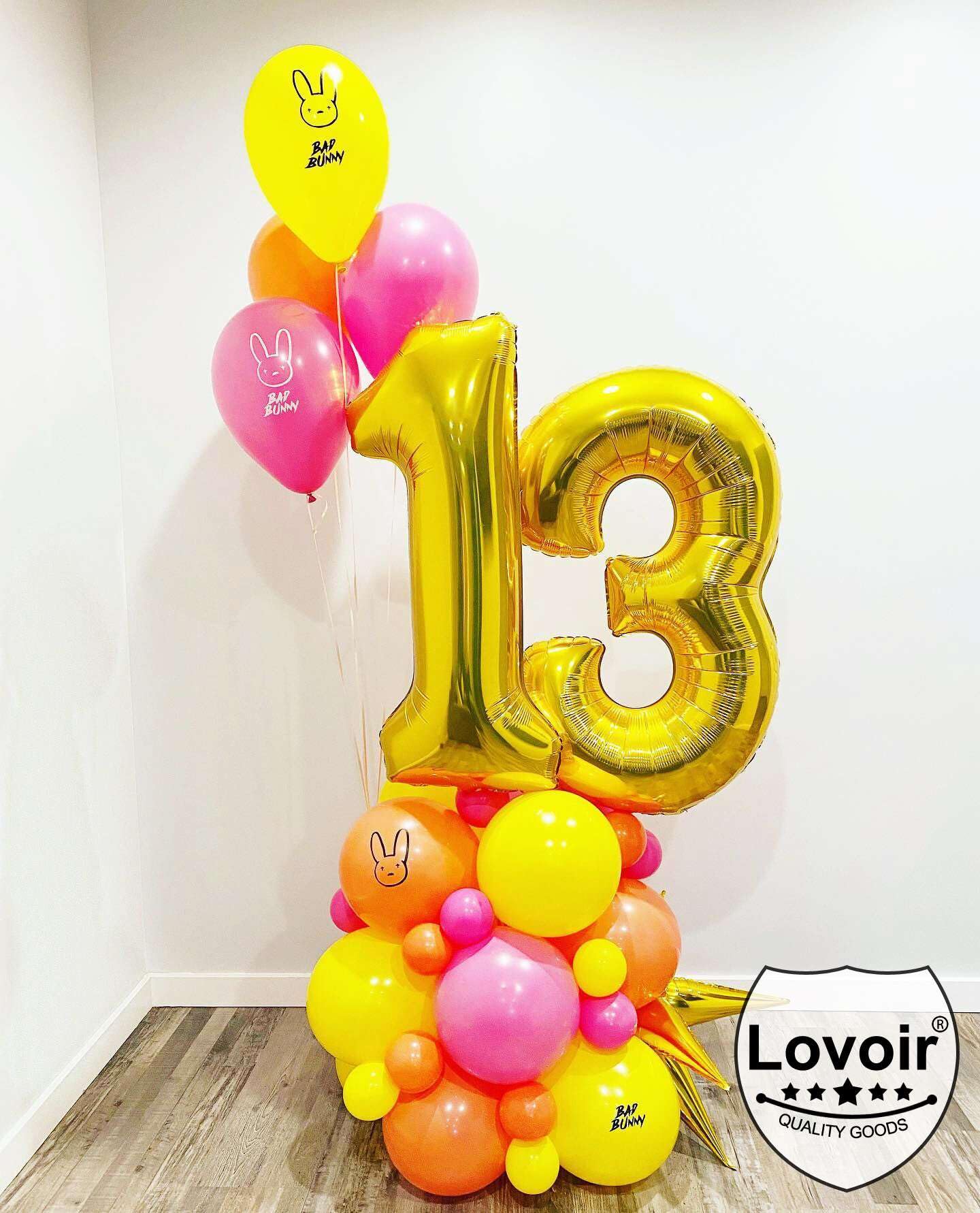 40inch Rose Gold Foil 37 Helium Jumbo Digital Number Balloons, 37th