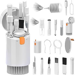 مجموعة تنظيف لوحة المفاتيح والشاشة 20 في 1 للكمبيوتر والتابلت والكاميرا والموبايل وسماعات الرأس والعدسات من ميكول مع فرشاة (لون برتقالي)