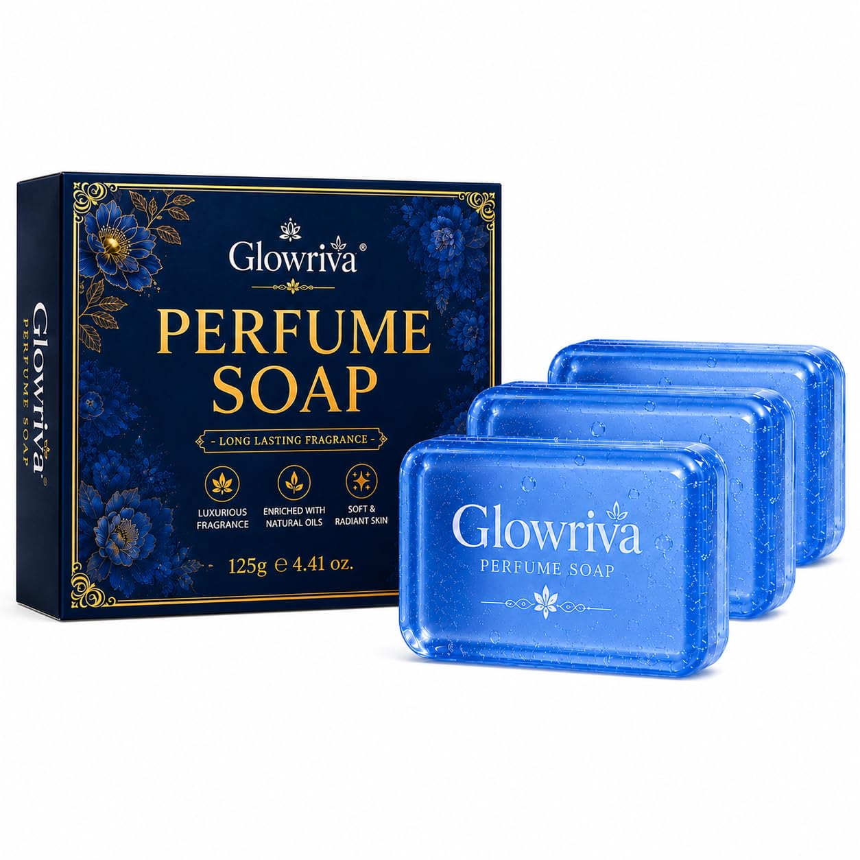 Glowriva Perfume Soap for Men & Women | Long Lasting Fragrance Bath Soap | Deep Cleansing & Freshness | 100g (Pack of 3)-picture-31