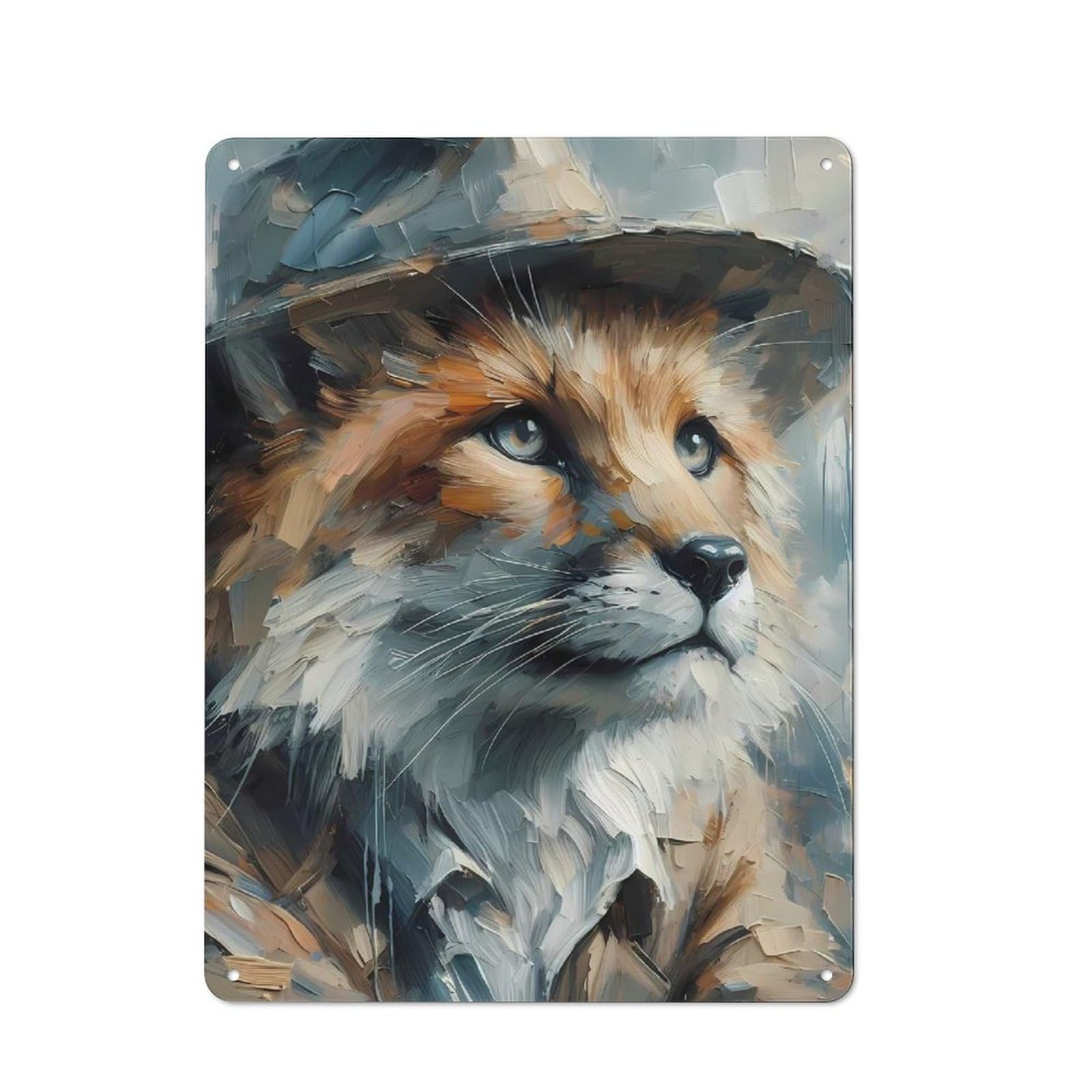 Junmoney The Day Sherlock Turned Into A Fox Vintage Metal Sign 40X30cm, Bistro Style Bistro Wall Plaque For Cafe, Bistro, Bakery Or Restaurant