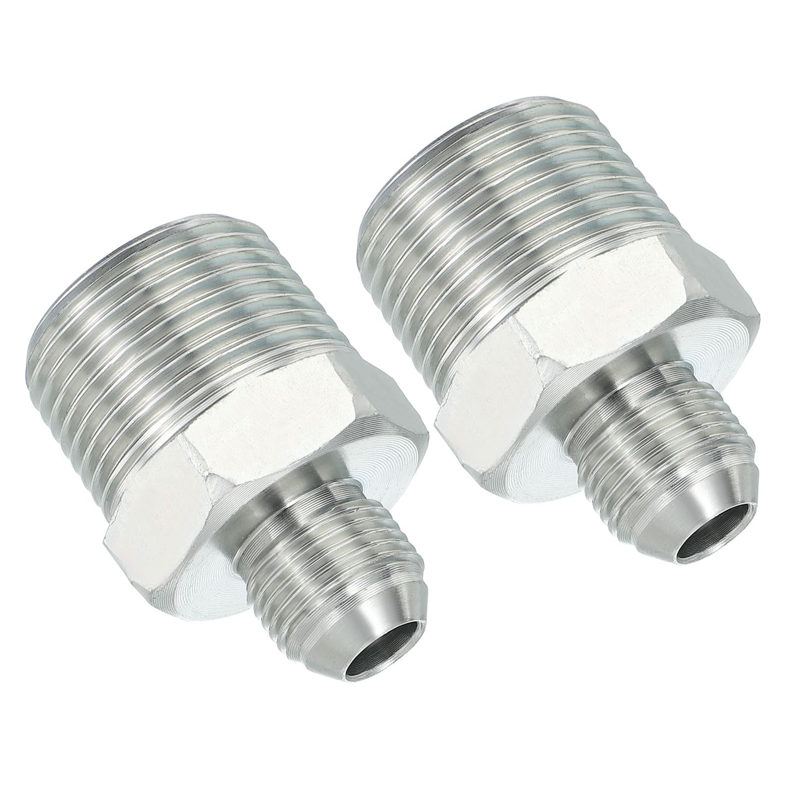 PATIKIL Pipe Adapter Connector 3/4" Male 74 ° Flare JIC x 1" Male R Pipe Fitting 2 Pcs Oil Feed Restrictor Fitting Hydraulic Connector for Oil Steam Water Pipelines System