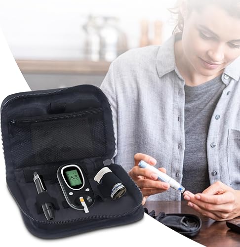 Miniatura 6 de Hooshion Kit de estuche organizador para diabéticos, kit de prueba de diabetes, bolsa de almacenamiento para medidor de glucosa en sangre, estuche
