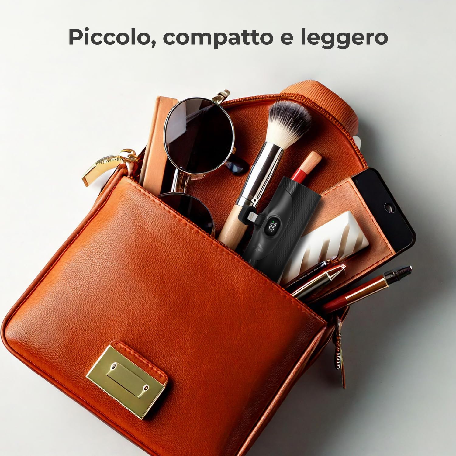 VulTech VPB-ST5BK-4 Kit Stazione di Ricarica con 4 Mini Powerbank 5000mAh – Ultra Compatti con Display LED – Connettori Type-C e Lightning – Ricarica Rapida PD 20W – Protezione Sovraccarico – Nero