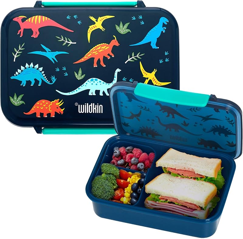 Wildkin Reusable Food Container for Kids – Airtight, Leak Resistant, Dishwasher Safe - Jurassic Dinosaurs