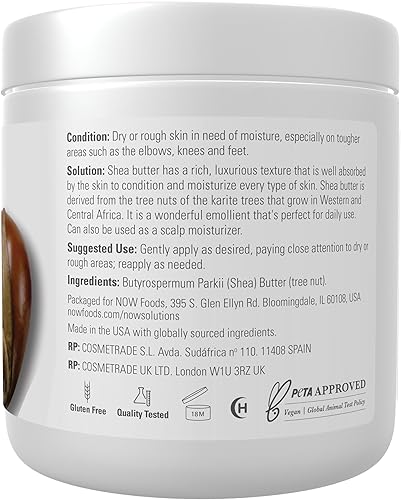 Miniatura 2 de NOW Foods Solutions, Shea Butter, Skin Emollient, Seals in Moisture for Dry Rough Skin, 7-Ounce