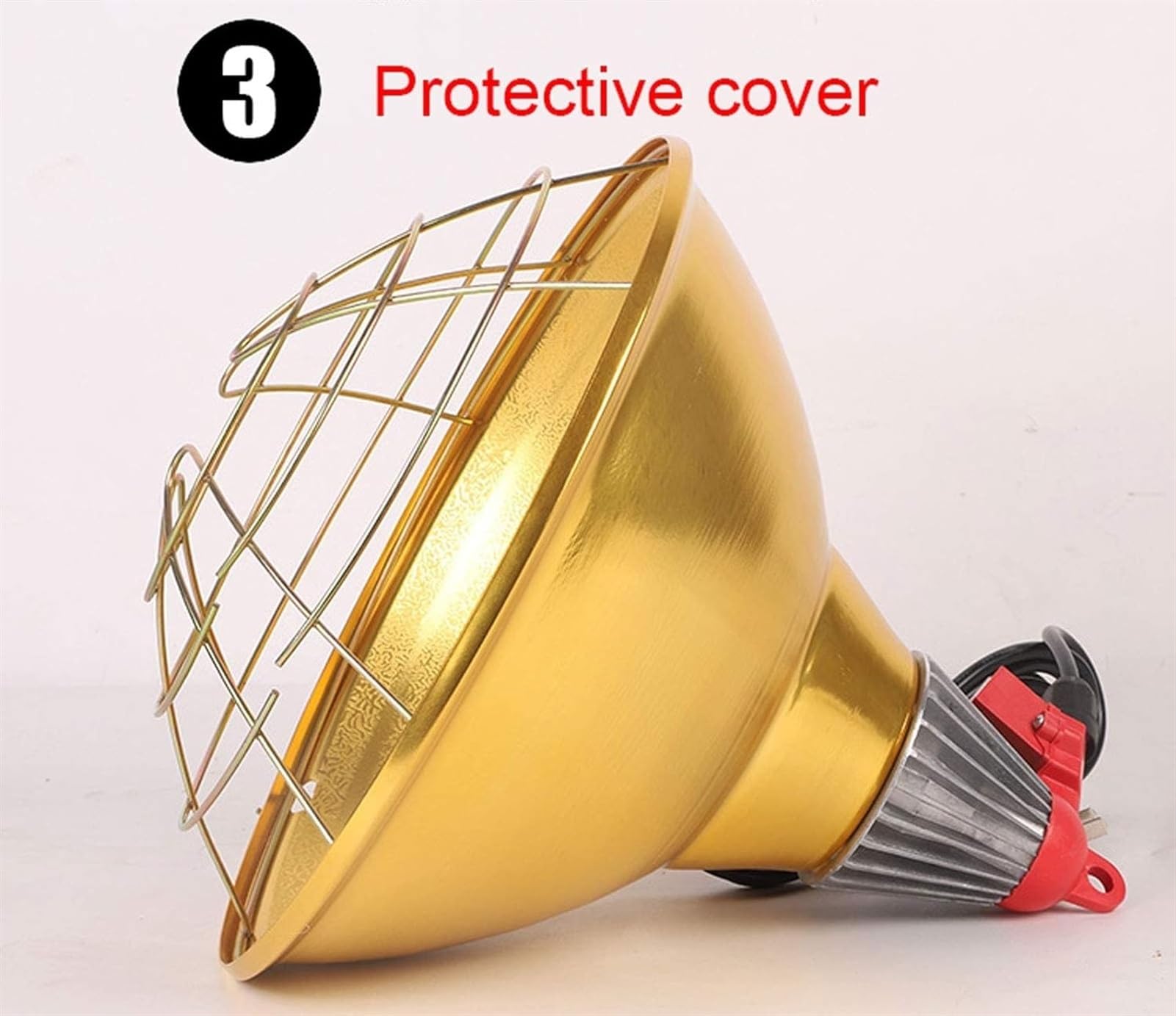 Lampada Riscaldante for Cuccioli, Lampada Riscaldante for Allevatrice di Pollame for Cuccioli, Temperatura Regolabile, Luci Riscaldanti Paralume Invernale in Lega di Alluminio + Lampadina Riscaldante
