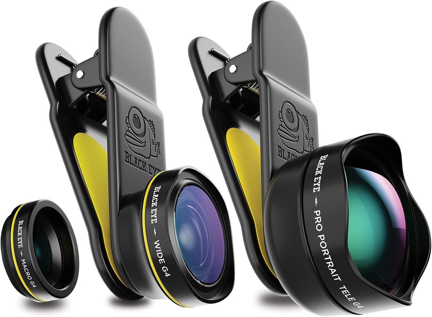 Phone Lenses by Black Eye || Travel Kit G4 Lens Compatible with iPhone, iPad, Samsung Galaxy, and All Camera Phone Models - G4TK001