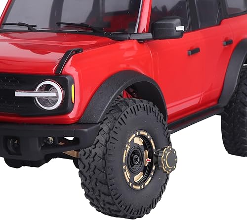 Miniatura 5 de Hobbypark Ruedas y neumáticos Beadlock de latón 1.0 para 118 TRX4M Upgrades Parts 118 SCX24 124 RC Crawler de repuesto, juego de 4 (Tipo E)