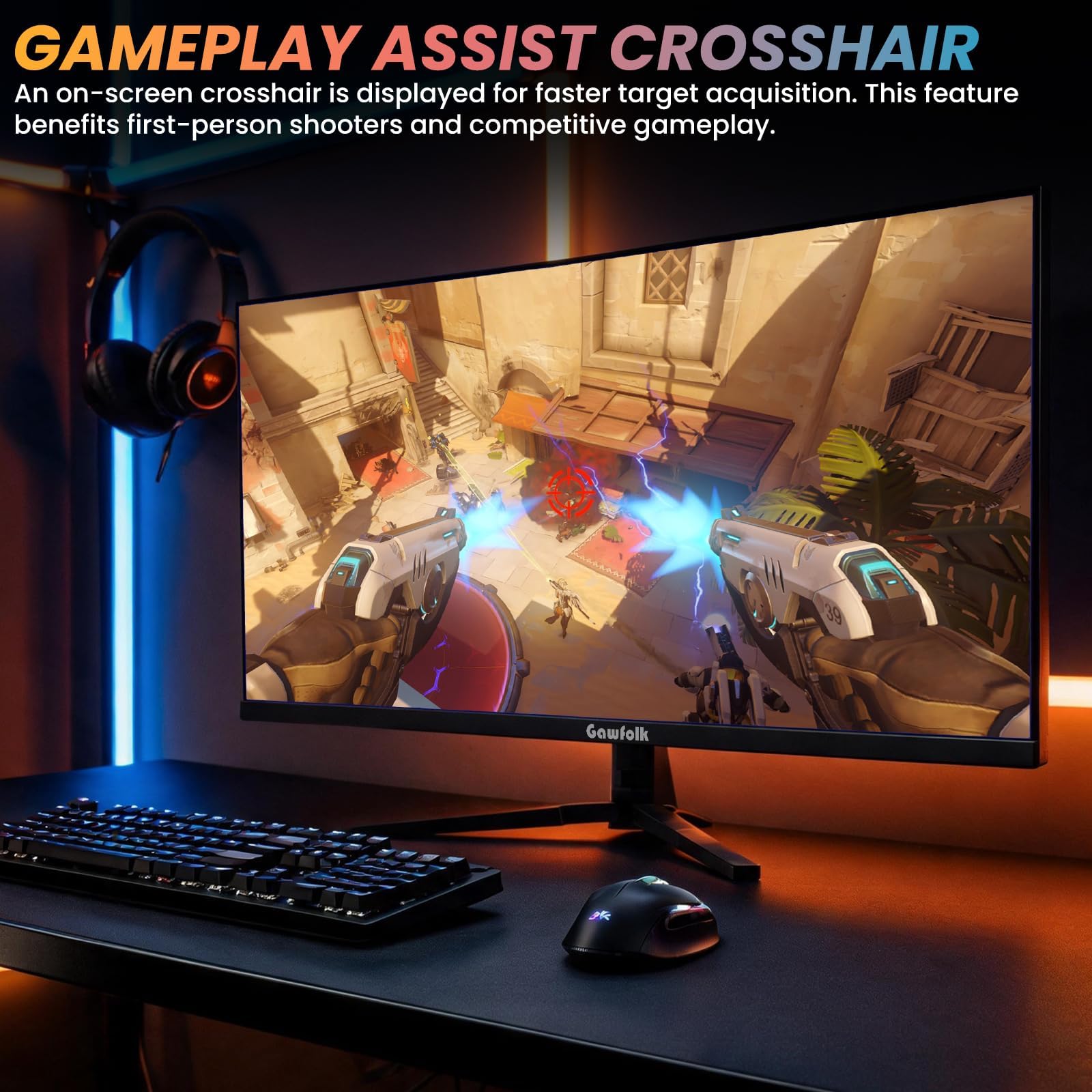 Monitor Gaming 34 Pulgadas con Altavoces Integrados, 165Hz UWQHD 3440x1440, Pantalla IPS Formato 21:9, FreeSync y G-Sync, PIP/PBP, HDMI 2.0, DP 1.4, Soporte VESA, Mira de Asistencia para Juegos