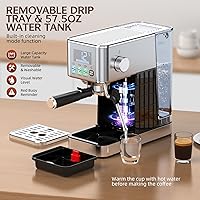 Vista 6 de Espresso Machine 20 Bar, Stainless Compact Espresso Maker with Steam Milk Frother, 57.5OZ Water Tank, Touch Screen Indicator of Making Time, for