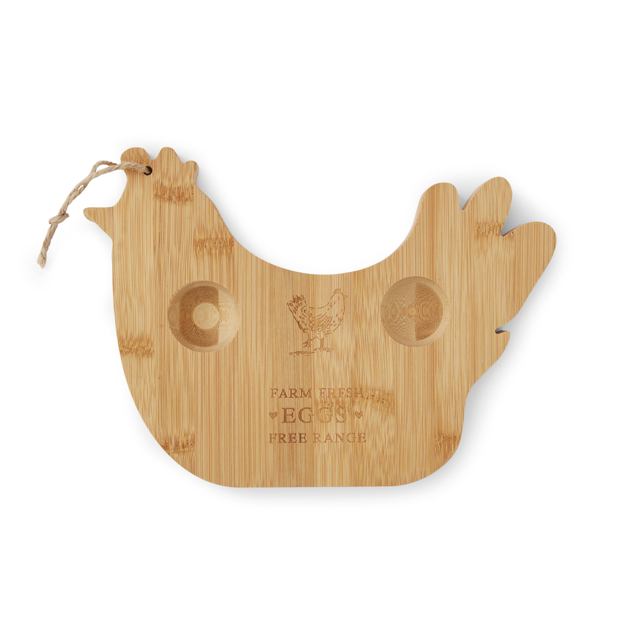 Cooksmart Hen House Lane Bamboo Breakfast Board with Egg Holder