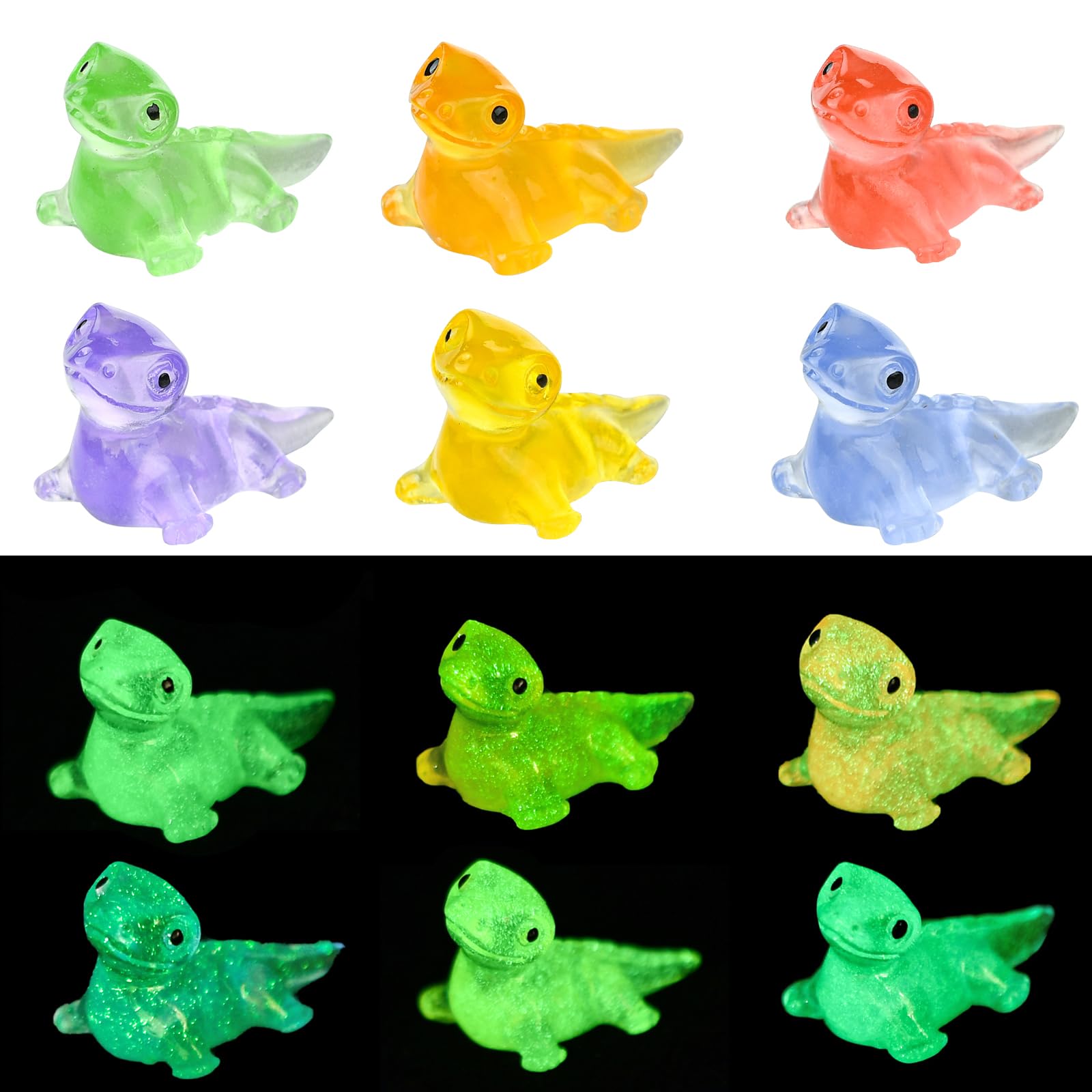 Mini lézards lumineux déco de jardin miniature et paysage en résine 3D 60 pièces