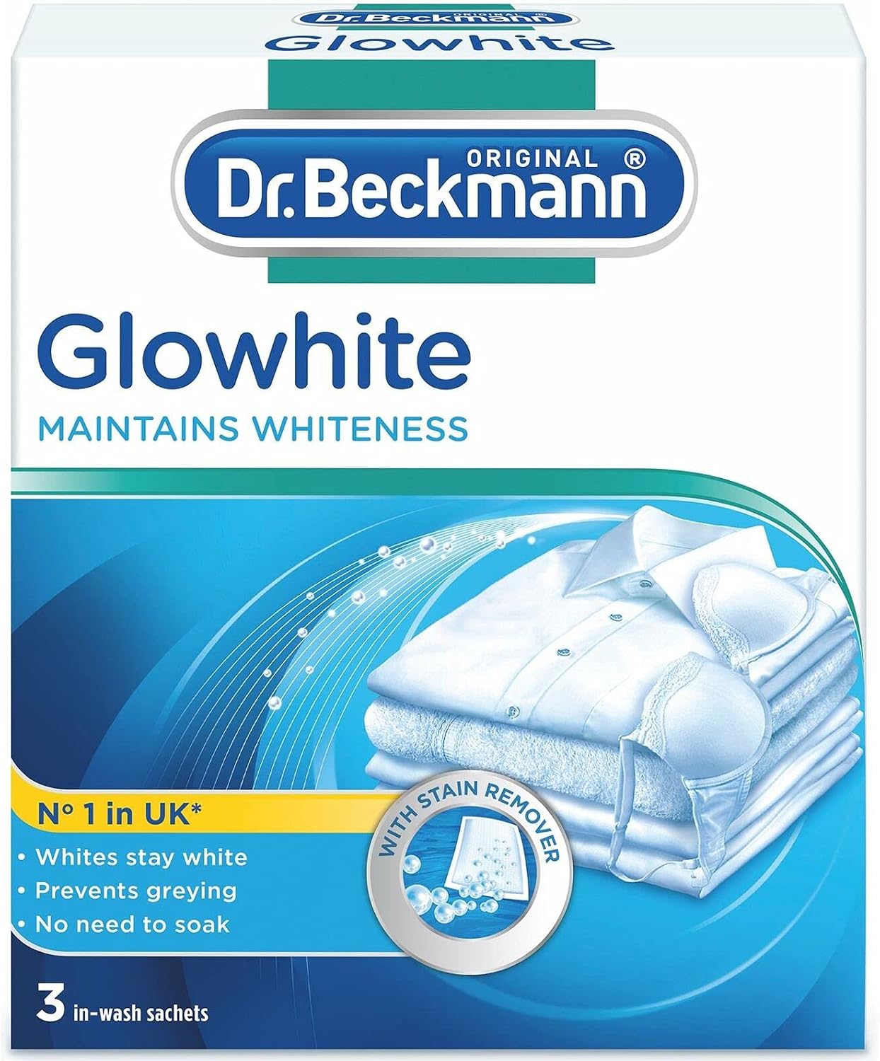Dr Beckmann glowhite 3 pop in The wash sachets